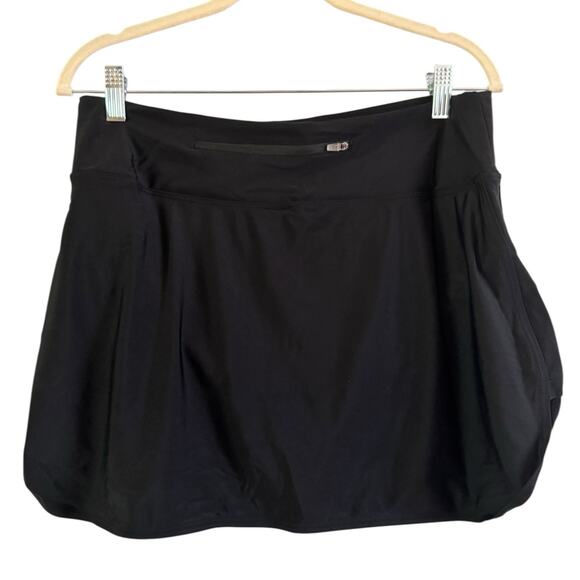 NWT Tempt Me Black Lined Swim Skirt Size Large Zipper Pocket - Picture 2 of 6